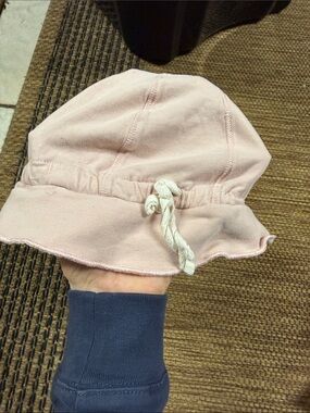 Pink Baby Sun Hat with Drawcord